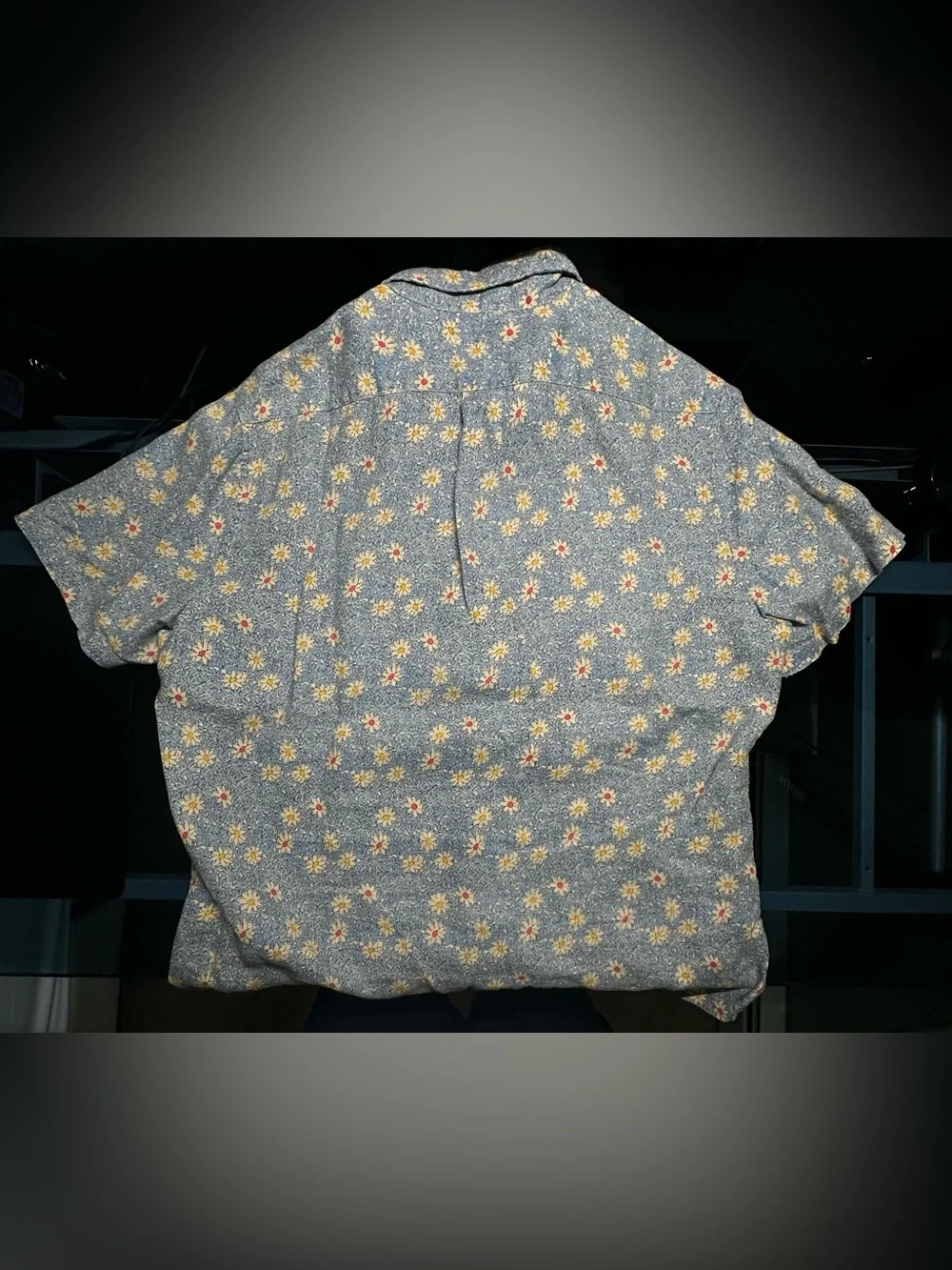 J.Crew Slim Fit 100% Linen Daisy Floral Shirt Mens M Blue Short Sleeve - Medium